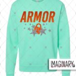 Armor - Faux Glitter Logo - Mint Green Crewneck