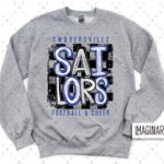Swoyersville Sailors - Checkered Design - Sport Grey Crewneck