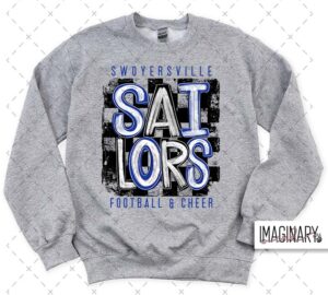 Swoyersville Sailors - Checkered Design - Sport Grey Crewneck