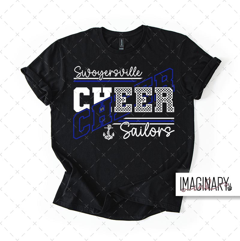 CHEER CROSSED WORDS TSHIRT BLACK Swoyersville Sailors Cheerleading - Crossed Words - T-Shirt - Image 1