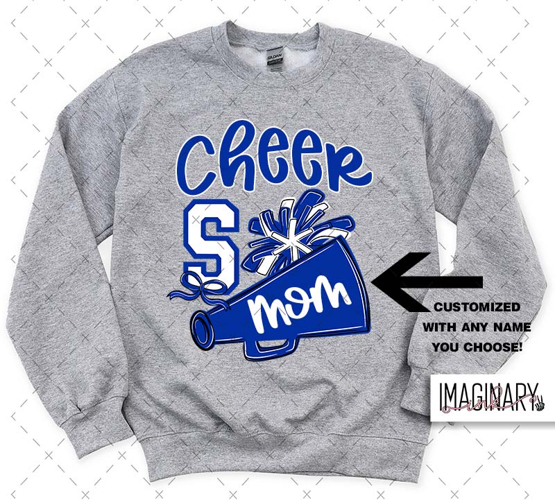 CHEER MOM CRENECK SPORT GREY Swoyersville Sailors Cheerleading – Cheer Name - Sport Grey Crewneck - Image 1