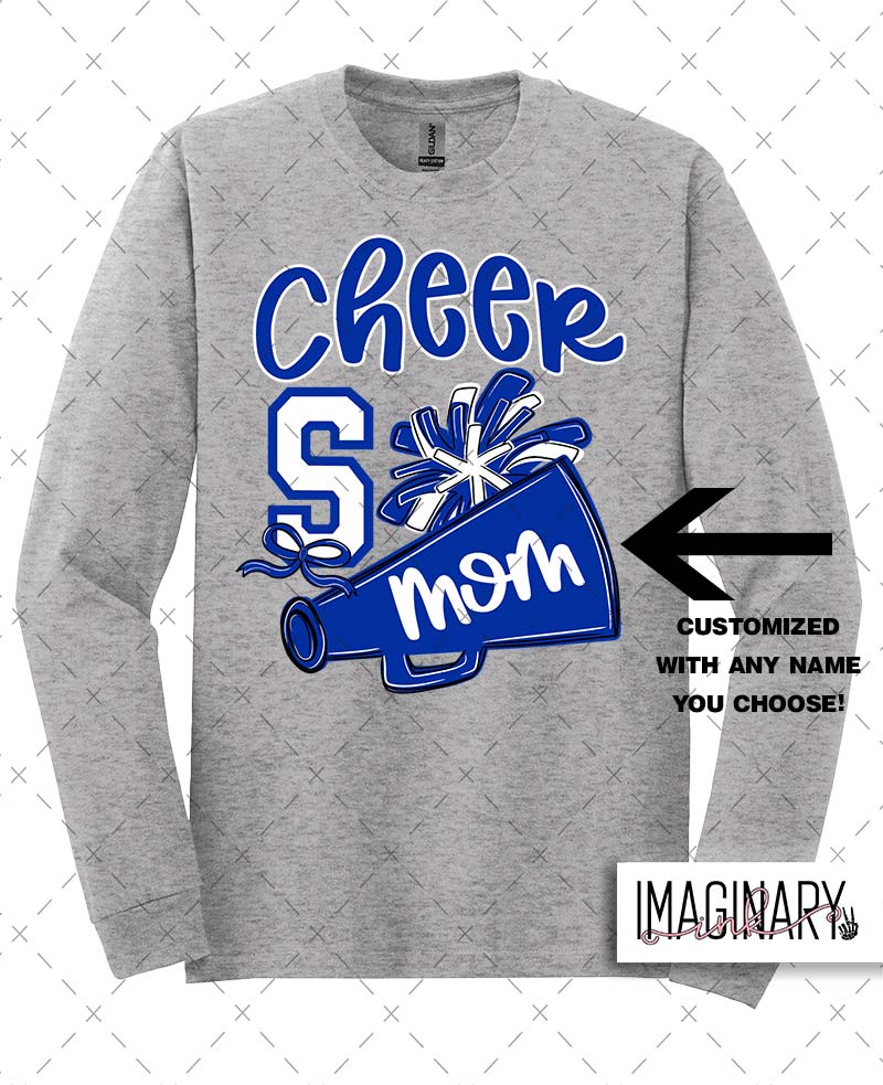 CHEER MOM LONG SLEEVE SPORT GREY Swoyersville Sailors Cheerleading - Cheer Name - Sport Grey Long Sleeve - Image 1