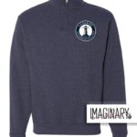 LIU 1/4 Zip- Circle Logo - Heather Navy