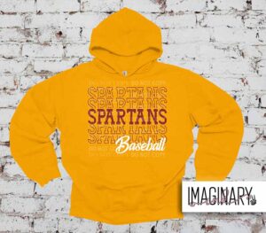 Spartans Stacked Baseball Hoodie
