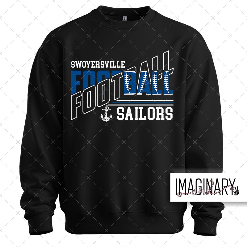 CROSSED WORDS CREWNECK BLACK Swoyersville Sailors Football – Crossed Words – Crewneck - Image 1