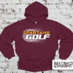 Spartans Golf - Dotted Design - Maroon Hoodie