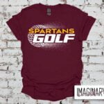 Spartans Golf - Dotted Design - Maroon T-Shirt