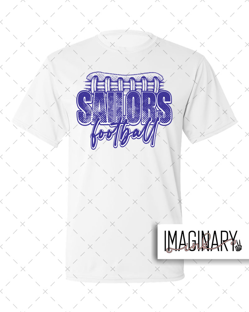 FOOTBALL LACES DRI FIT WHITE Swoyersville Sailors Football - Footbal Laces - White Dri-fit T-shirt - Image 1