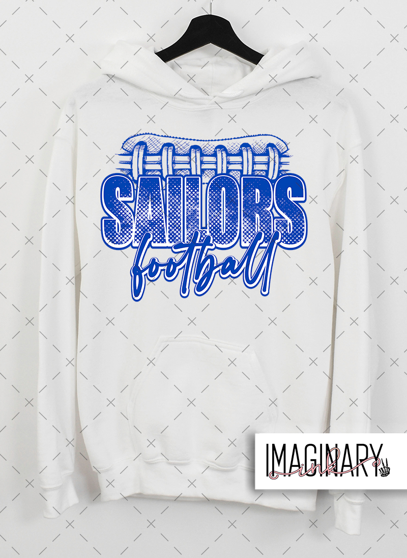 FOOTBALL LACES HOODIE WHITE Swoyersville Sailors Football – Football Laces - White Hoodie - Image 1