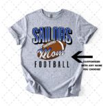Swoyersville Sailors Football - FB Name - Sport Grey T-Shirt