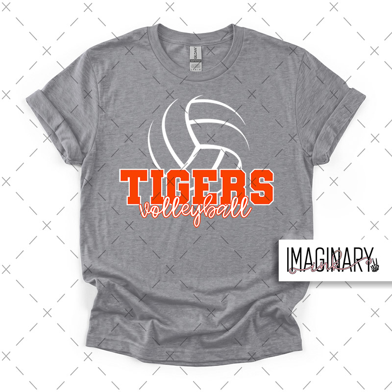 graphite heather f ront Tunkhannock Tigers Volleyball - Graphite Grey T-Shirt - Image 1