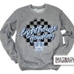 Lighthouse Crewneck - Checkered Logo -Graphite Heather