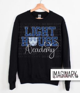 Lighthouse Crewneck - Glitter* Design - Black