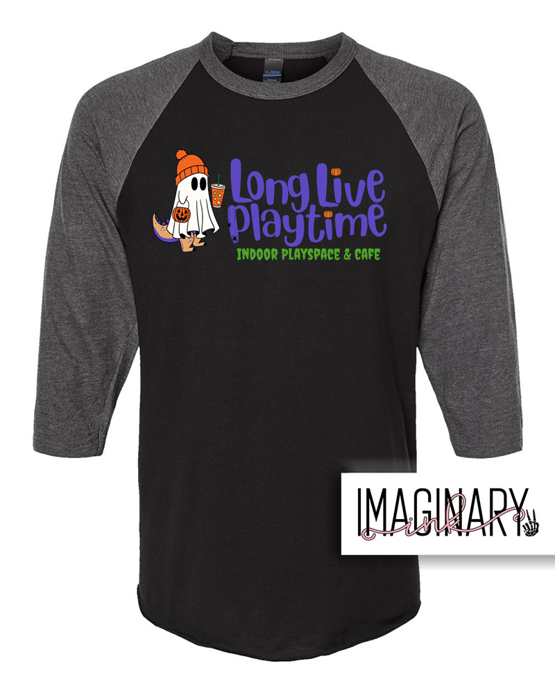 LLPT halloween raglan LLPT Halloween Logo - Raglan - Image 1