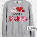 WVW Dana Street - Love Being A Spartan (PINK Design) - Sport Grey Crewneck