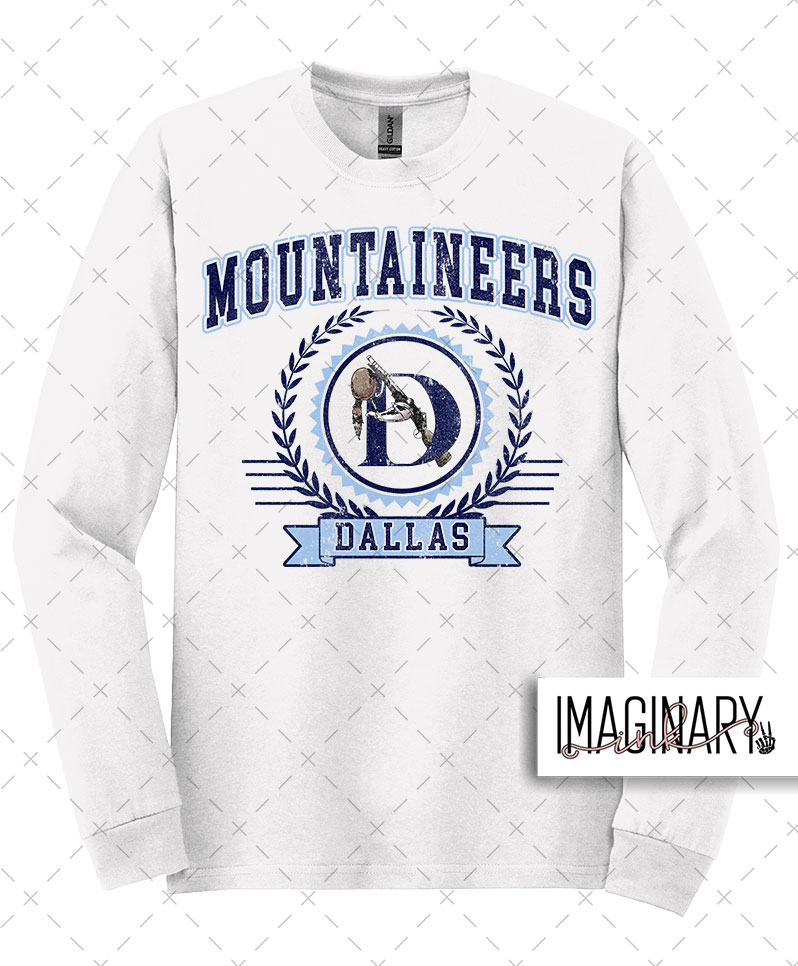 mountaineers long sleeve white Dallas Mountaineers - Collegiate - Long Sleeve - White - Image 1