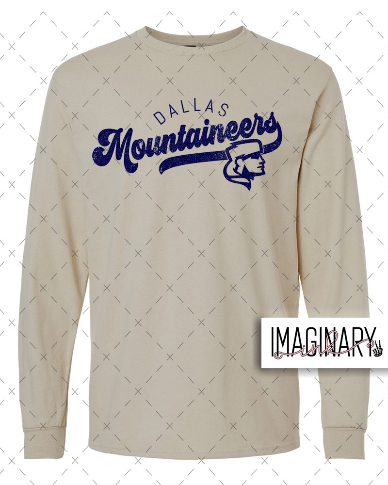 moutaineers retro long sleeve sand Dallas Mountaineers - Retro Long Sleeve - Sand - Image 1