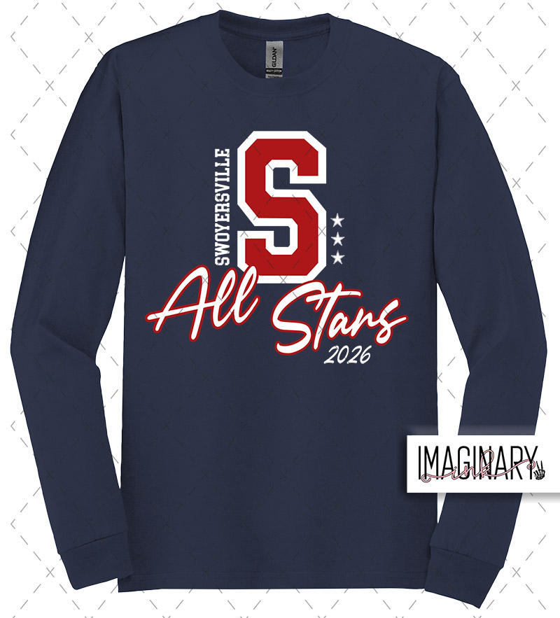 NAVY LONG SLEEVE FRONT Swoyersville All Stars - Navy Long Sleeve - Image 1