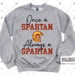 WVW Chester Street - Once A Spartan Logo - Sport Grey Crewneck