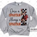 WVW Chester Street - Once A Spartan Mascot - Sport Grey Crewneck