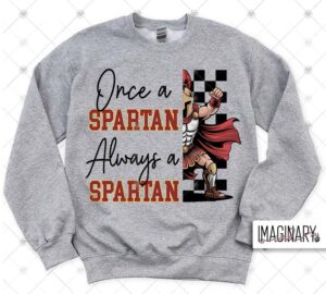 WVW Chester Street - Once A Spartan Mascot - Sport Grey Crewneck