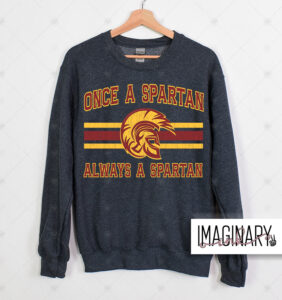 WVW Chester Street - Once A Spartan Varsity - Dark Heather Crewneck