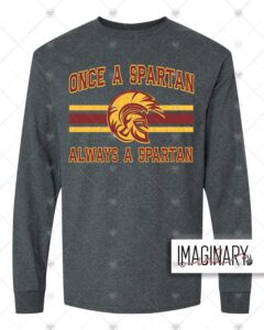 WVW Chester Street - Once A Spartan Varsity - Dark Heather Long Sleeve