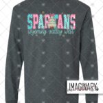 WVW Spartans - Pastel Holiday - Dark Heather - Long Sleeve