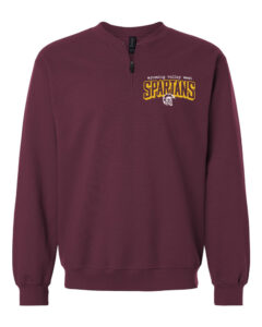 WVW Spartans - Quarter Zip Crewneck - Spartans Logo - Maroon