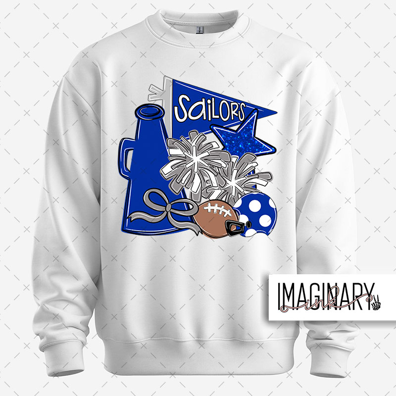 SAILORS CHEER CREWNECK WHITE Swoyersville Sailors Cheerleading – Fun Cheer - White Crewneck - Image 1