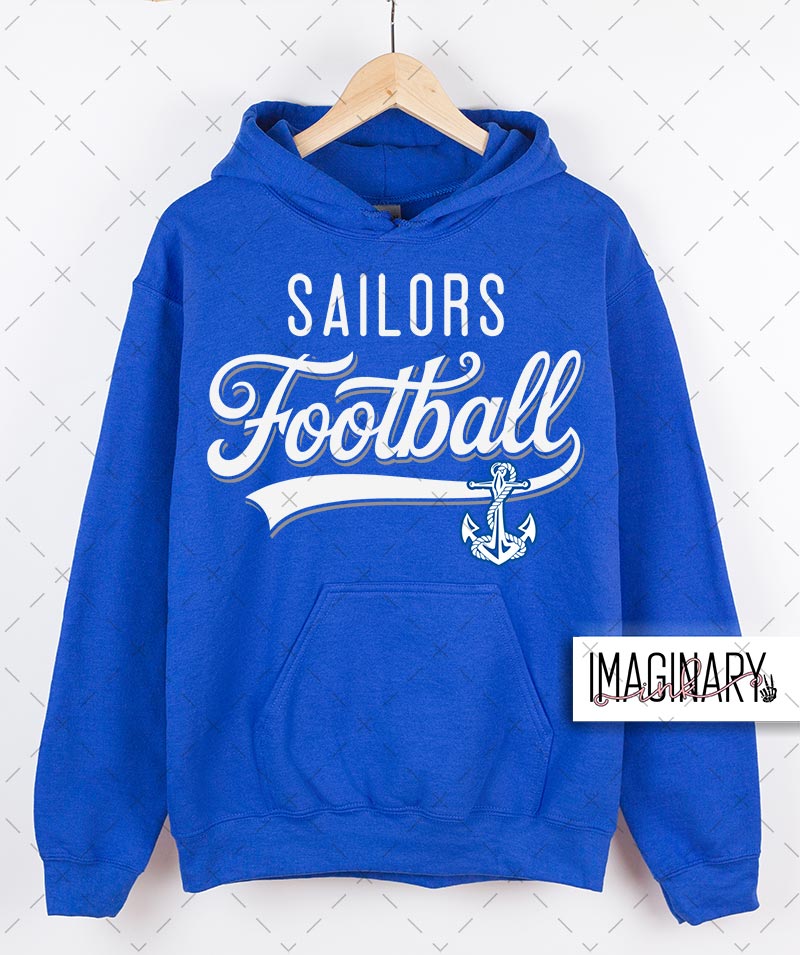 SAILORS FOOTBALL HOODIE ROYAL Swoyersville Sailors Football – FOOTBALL – Royal Blue Hoodie - Image 1