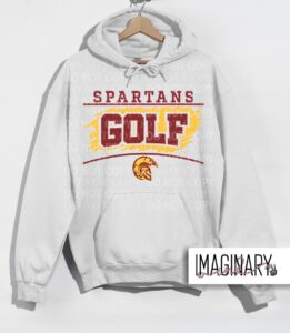 Spartans Golf - Spartan Head- White Hoodie