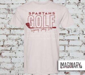 Spartans Golf - Word Art - Ice Grey T-Shirt