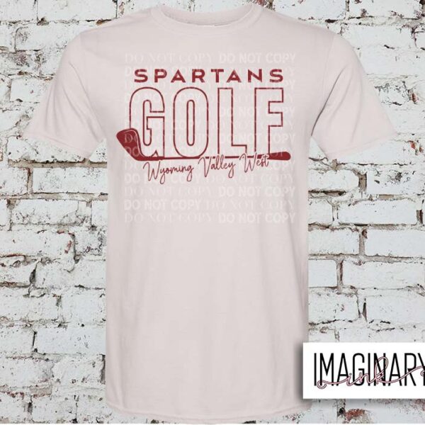 Spartans Golf - Word Art - Ice Grey T-Shirt