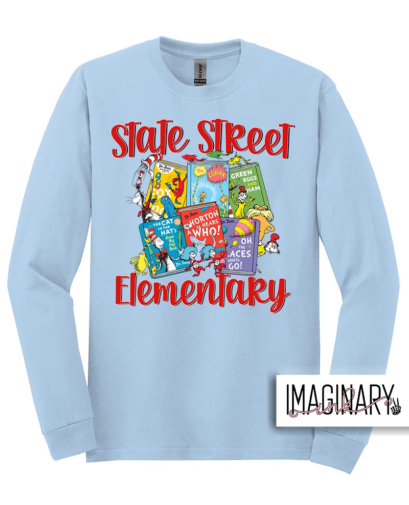 State Street RAA - Light Blue - Long Sleeve WVW State Street - Read Across America - Light Blue Long Sleeve - Image 1