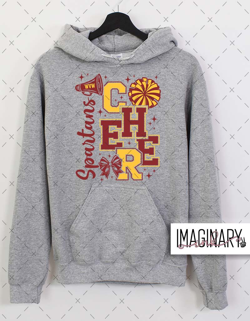 WVW CHEER BLOCK LETTERS HOODIE SPORT GREY WVW Cheer - Block Letters - Sport Grey Hoodie - Image 1