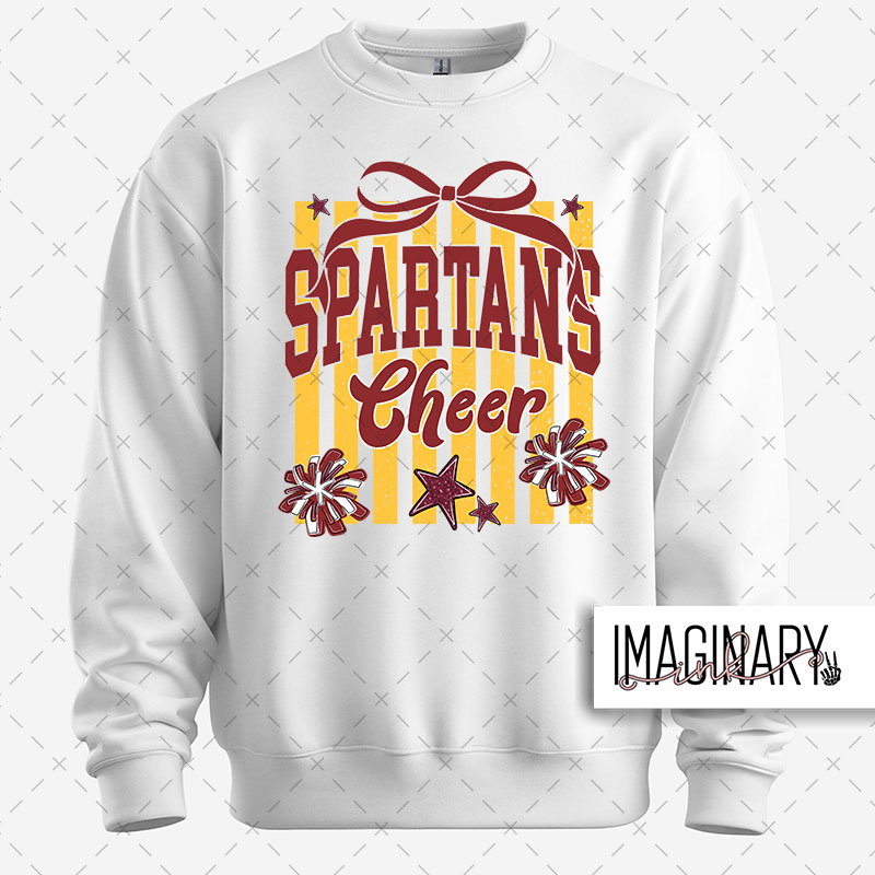 WVW CHEER STRIPED CREWNECK WHITE WVW Cheer - Striped Cheer - White Crewneck - Image 1