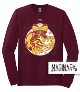WVW Spartans - Ornament Design - Maroon - Long Sleeve